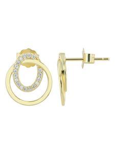 Adeliás Женские серьги - серьги-гвоздики из серебра 925 пробы с золотым покрытием