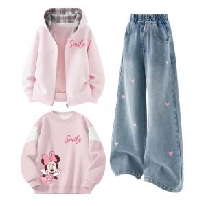 Детская повседневная спортивная одежда Moderate Disney, di xiling k cherry blossom розовый+solid color sea salt синий+di huohuan smile k cherry blossom розовый