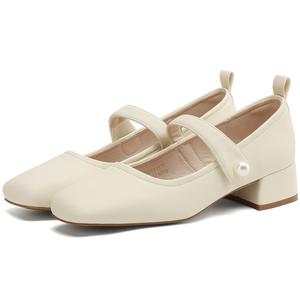 Туфли Мэри Джейн на толстом каблуке D FUSE SCANDINAVIA женские, цвета экрю D:FUSE SCANDINAVIA, Ecru