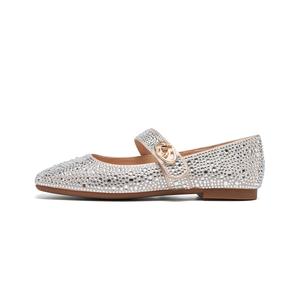 ST&SAT Блестящие розово-абрикосовые балетки Flat Mary Jane, цвет Pink Apricot Sparkle