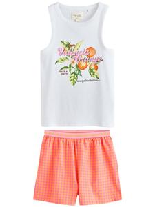 Короткий пижамный комплект Next, цвет Orange/White