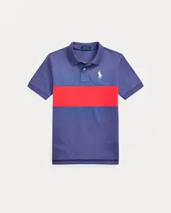 Детский поло из хлопкового пике с Big Pony Polo Ralph Lauren, темно-синий