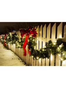 FHS Светодиодная гирлянда со встроенными светодиодами и функцией таймера, зеленого цвета