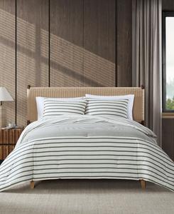 Комплект постельного белья Cooper Stripe из хлопка, двусторонний, 3 предмета, размер Full/Queen Eddie Bauer, Green