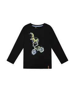Детская хлопковая футболка с длинными рукавами для малышей. Deux Par Deux, черный
