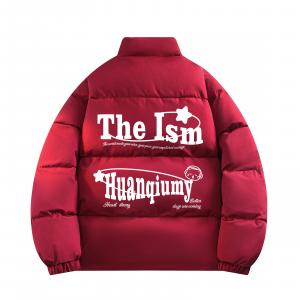 Пуховик Unisex Stand Collar Moderate Padded HUANQIU, maroon