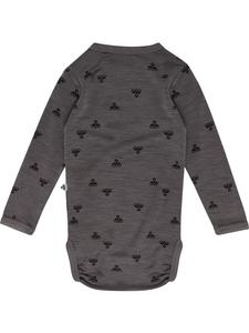 Комбинезон для активного отдыха Mini Wool Body Longsleeve серого цвета Hummel