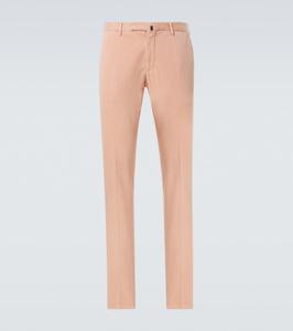 Узкие хлопковые брюки Slowear, Rust