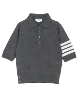 Поло с коротким рукавом из тонкой мериносовой шерсти