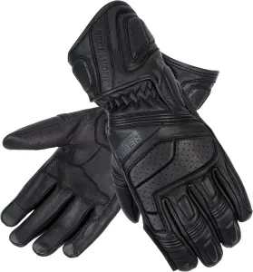 Мотоциклетные перчатки REBELHORN Hike II Lady Touring из козьей кожи с поролоновыми вставками, вентиляцией, сенсорным экраном и стеклоочистителями. Сертификация CE, Black