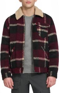 Мужская куртка Levi's из шерстяной смеси Levi's Depot, Burgundy/Black Plaid