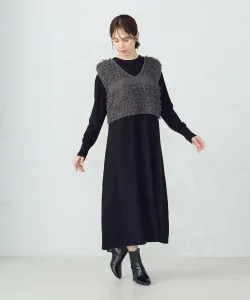 Комплект: многослойное платье с жилетом на петлях Comme Ca Ism, цвет Black