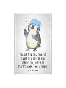 Mr. & Mrs. Panda Полотенце для душа с изображением пингвина и надписью, белое