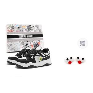 SESAME STREET Увеличение роста баланс ударопрочность легкие дышащие противоскользящие скейтбордские кроссовки унисекс классический черный белый с застежками