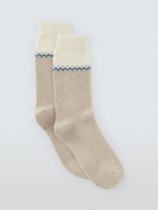 Носки Fairisle Fleur de Lis из шерсти с кашемиром John Lewis, Ivory