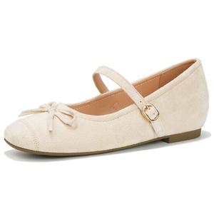 OMS Мэри Джейн туфли женские красные/желтые/синие/бежевые - бежевые [высота каблука 5 см], цвет Beige[Height Increasing 5CM]