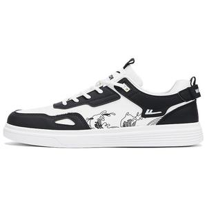 Кроссовки WARRIOR Skateboarding Shoes Men Low-top White, черный/белый
