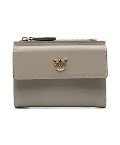Элегантный бежевый кожаный кошелек Pinko, бежевый