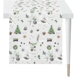 Салфетка на стол 3710 Apelt, зеленый/белый