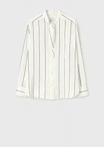 Женская атласная блузка в полоску