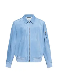 Замшевая бомбер-куртка на молнии Tom Ford, синий