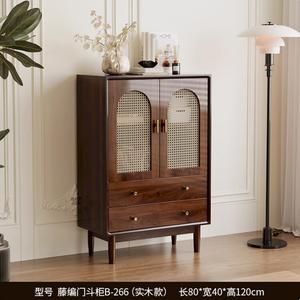 Mikemijia Комод 80 см для гостиной и спальни настенный, плетеный из ротанга, 2 ящика, модель 266, установка включена