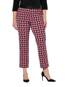 Ulla Popken Брюки без шнурков серо-малинового цвета