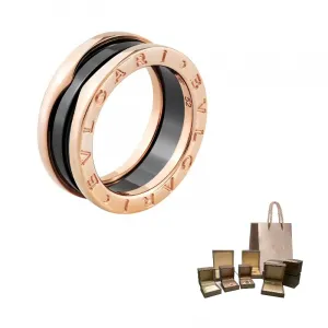 BVLGARI Кольцо из керамики и розового золота B.Zero1