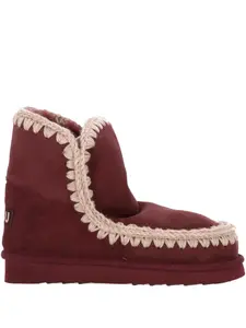 Ботинки с прострочкой и двусторонней отделкой Mou, красный