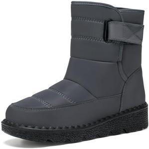 Женские водонепроницаемые зимние ботинки для снега, ортопедические, на молнии, теплые и комфортные, с искусственным мехом, утепленные, нескользящие, для улицы, полусапожки до середины голени Florin Generic, Gray - B