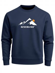 Neverless Свитшот 'Minimalistic Mountain' в цвете Navy