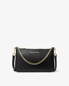 Женская сумка-мессенджер Jet Set, средняя, ​​из сафьяновой кожи Michael Michael Kors, черный