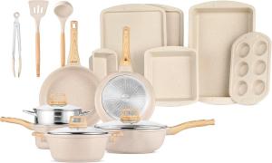 Набор кухонной посуды Bakken-Swiss, 20 предметов, кремовый