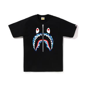 Футболка BAPE ABC Camo Shark Silver Zip Tee, белая/розовая A Bathing Ape, белый