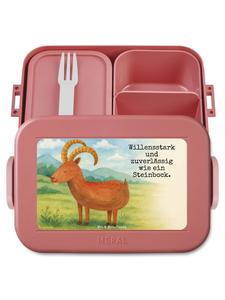 Mr. & Mrs. Panda Дизайн бентобокса «Козерог» с надписью, пастельно-красный цвет