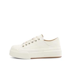 Rosa Bianca Женские легкие низкие скейтерские кроссовки на платформе бежевые с овчинной стелькой, цвет Beige (Sheepskin Insole)