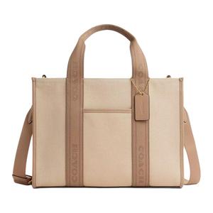 Сумка-шоппер Smith Canvas With Leather, сумка для покупок, сумка через плечо, женская большая сумка Natural COACH