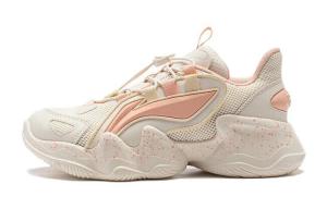 Кроссовки LINING YOUNG Kids Lifestyle Shoes GS Low-top Off-white/orange-pink, розовый