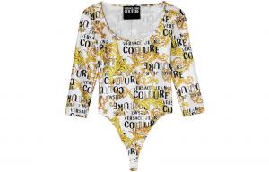 Лонгслив с принтом логотипа VERSACE JEANS COUTURE, золотой