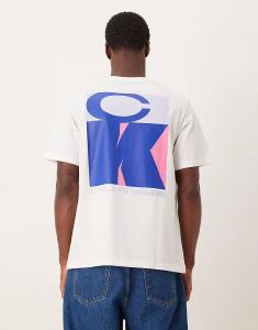 Футболка Calvin Klein с графическим принтом на спине, белая Calvin Klein Jeans