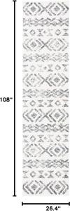 Ковер-дорожка SAFAVIEH, 67 x 275 см, Tulum Collection, Ivory & Grey, марокканский дизайн, без ворса и простой в уходе, идеален для помещений с высокой проходимостью в гостиной, спальне (TUL653A)