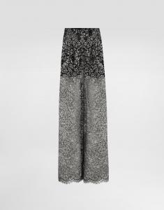 Брюки из кружевного ламе Dolce & Gabbana, серебряный