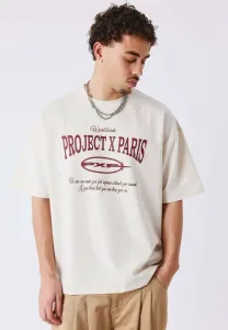 Футболка manches courtes с университетским принтом Project X Paris, Creme Camel