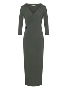 Платье из смесовой шерсти Alberta Ferretti, серый