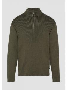 Вязаный свитер цвета 79W0_оливковый зеленый QS