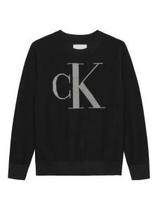 Детский хлопковый джемпер с монограммой Calvin Klein, Ck Black