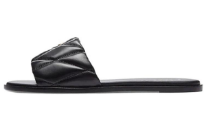 Кожаные шлепанцы с логотипом COACH, Black