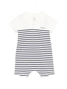 Полосатый комбинезон Petit Bateau, белый