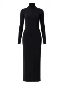 Платье Дженна с воротником-гольф и открытой спиной Amazuìn, черный