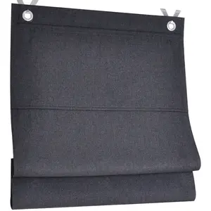 Римская штора Dimout с крючками для подвешивания без сверления, затемняющая, полиэстер, подвеска на крючках Kutti, антрацит